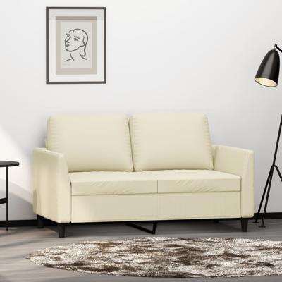 Tweezitsbank 120 cm kunstleer crmekleurig