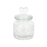 Voorraadpot Hart glas Ø10,5xH20cm - thumbnail