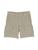 Aspesi Kids short en lin droit à poches cargo - Vert