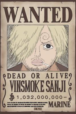 Poster One Piece Wanted Sanji Wano 38x52cm