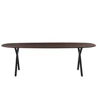 Giga Meubel - Eettafel Ovaal - Bruin - 220cm - Eettafel Genève - thumbnail