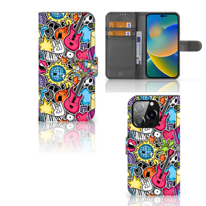 iPhone 14 Pro Wallet Case met Pasjes Punk Rock