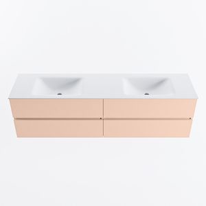 MONDIAZ VICA 180cm badmeubel onderkast Rosee 4 lades. Wastafel CLOUD dubbel 2 kraangaten, kleur Talc.