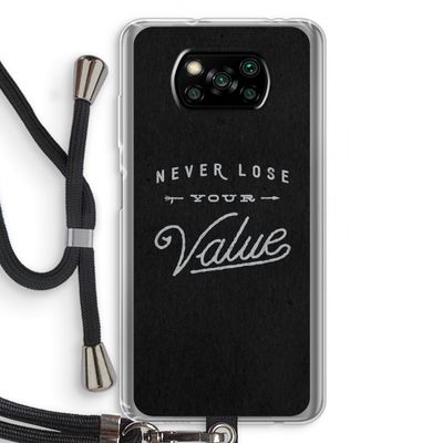 Never lose your value: Xiaomi Poco X3 Pro Transparant Hoesje met koord