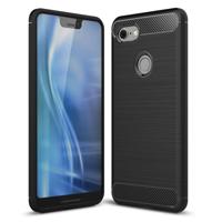 Geborsteld textuur koolstofvezel schokbestendige TPU Case voor Google Pixel 3 XL(Black)