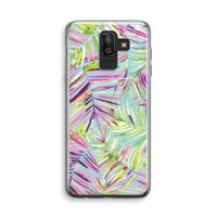 Tropical Palms Blue: Samsung Galaxy J8 (2018) Transparant Hoesje
