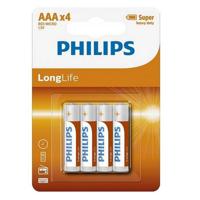 Philips R03 Longlife AAA Batterij 4 Stuks - thumbnail