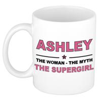 Ashley cadeau mok - Woman Myth Supergirl - naam koffiemok - 300 ml - collega - moederdag