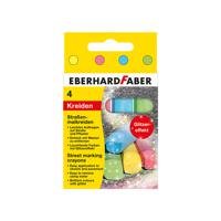 Eberhard Faber EF-526504 Stoepkrijt 4-kantig 4 Glitterkleuren - thumbnail