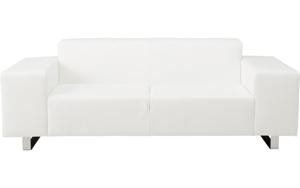 Goossens Excellent Bank Design@home Leer wit, leer, 3-zits, modern design