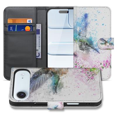 iPhone Air - Portemonnee Hoesje Vogel Print Met Drie Pasjes Bescherming en Stijlvol Kunstleer
