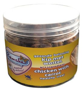 Renske Gezonde Beloning Kat Hartjes Kip/Wortel 100gr (LET OP: THT 7-2025)