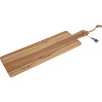 Teak houten kaarsenplateau met handvat 69 cm