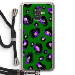 Green Cheetah: Samsung Galaxy A8 (2018) Transparant Hoesje met koord