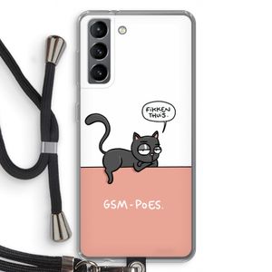 GSM poes: Samsung Galaxy S21 Transparant Hoesje met koord