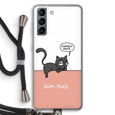 GSM poes: Samsung Galaxy S21 Transparant Hoesje met koord