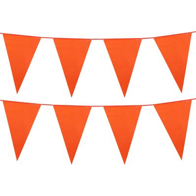 Vlaggenlijn - 2x - oranje - 25 meter - kunststof