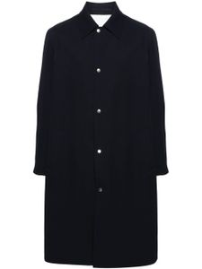 Jil Sander manteau en gabardine à simple boutonnage - Bleu