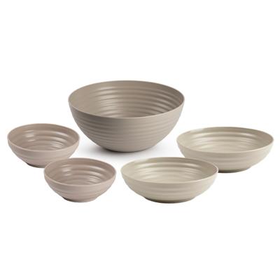 Plasticforte onbreekbaar servies schalen set - beige - kunststof - 3 formaten - 10x stuks