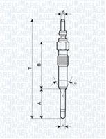 Gloeibougie MAGNETI MARELLI, Spanning (Volt)11V, u.a. für Alfa Romeo, Rover, Jeep, VW, Ford, Chrysler, Opel, Skoda, Audi, Seat, Dodge, Plymouth