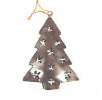 Metalen Kerstdecoratie Kerstboom (15 x 7,5 cm) - thumbnail