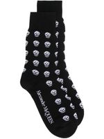 Alexander McQueen chaussettes à motif tête de mort - Noir - thumbnail