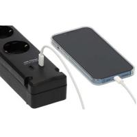 Bremounta stekkerdoos met 2 USB C laadaansluitingen 5x zwart 3m H05VVF3G1.5