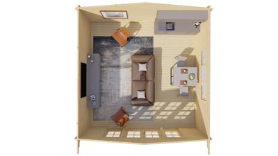 Blokhut - Tuinhuis Southampton | 58 mm | vuren Red Class Wood geïmpregneerd