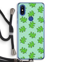 Groene blaadjes: Xiaomi Mi Mix 3 Transparant Hoesje met koord