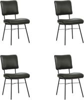 Set van 4 Leren eetkamerstoelen Solid - Echt leer, Industrieel, Comfortabel en kies uit meer dan 150+ kleuren - Ontdek de Vele Leersoorten en Kleuren bij ShopX