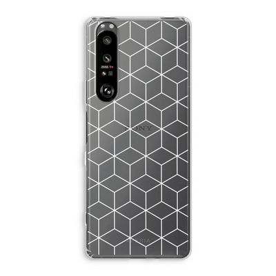 Zwart-witte kubussen: Sony Xperia 1 III Transparant Hoesje
