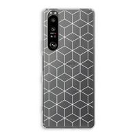 Zwart-witte kubussen: Sony Xperia 1 III Transparant Hoesje
