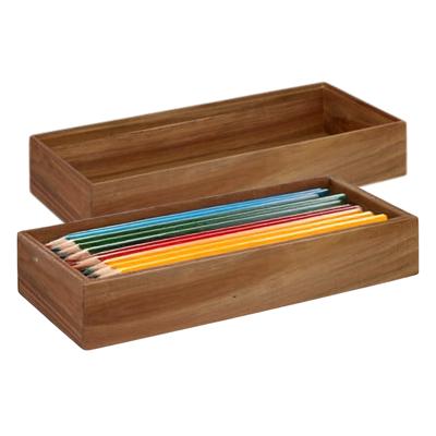 Five bureau organizer - 2x - 38 x 15 cm - acacia hout - 1 vaks - kantoor