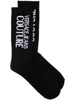 Versace Jeans Couture chaussettes en maille intarsia à logo - Noir - thumbnail