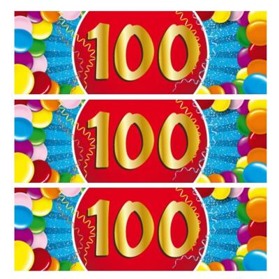 100 jaar leeftijd sticker - 5x - 19 x 6 cm - 100 jaar verjaardag - jubileum - versiering 100 jaar leeftijd sticker - 5x - 19 x 6 cm - 100 jaar verjaardag - jubileum - versiering