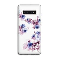 Waterverf bloemen: Samsung Galaxy S10 4G Transparant Hoesje