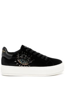 Kurt Geiger London baskets Laney Eye en velours à plateforme - Noir