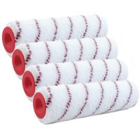 Sorex Muur vacht anti spat verfroller - 4x - polyester - geweven - pluisvrij - 7,2 x 18 cm