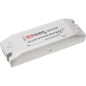 MW Mean Well PLC-60-20 LED-driver, LED-transformator Constante spanning, Constante stroomsterkte 60 W 3 A 20 V/DC Niet dimbaar, PFC-schakeling,