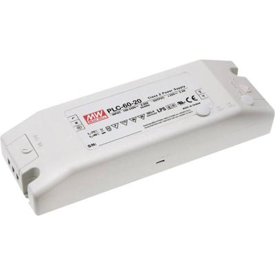 MW Mean Well PLC-60-12 LED-driver, LED-transformator Constante spanning, Constante stroomsterkte 60 W 0 - 5 A 12 V/DC Niet dimbaar, PFC-schakeling,