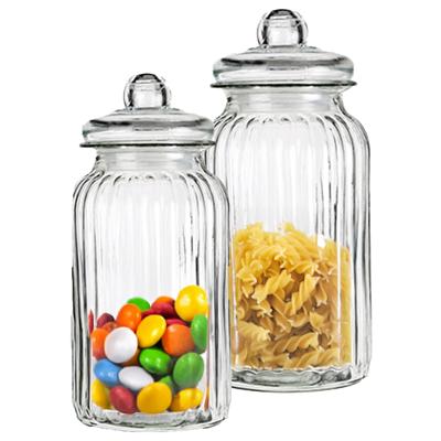 Alessandro snoeppot/voorraadpot - 2x stuks - luchtdicht - met deksel - 3500/3100 ml