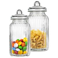 Alessandro snoeppot/voorraadpot - 2x stuks - luchtdicht - met deksel - 3500/3100 ml