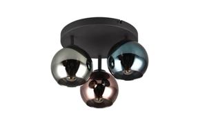 Trio Design plafondlamp Sheldon zwart met smoke glas R61303017