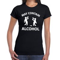 May contain alcohol drank fun t-shirt zwart voor dames