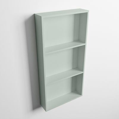 MONDIAZ EASY Nis 59,5x29,5cm in solid surface kleur Greey | Greey. 3 vakken geschikt voor in- of opbouw