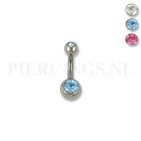 Juwelen navelpiercing XS 6 mm kristal