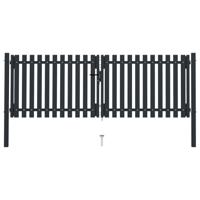 Poort dubbel 306x125 cm staal antraciet