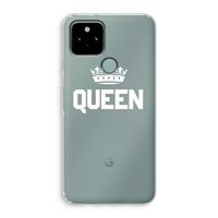 Queen zwart: Google Pixel 5 Transparant Hoesje Queen zwart: Google Pixel 5 Transparant Hoesje