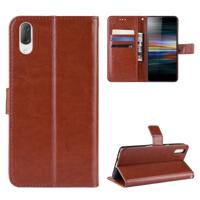 Retro Crazy Horse textuur horizontale Flip lederen case voor Sony Xperia L3 met houder & kaartsleuven & portemonnee & Lanyard (bruin)