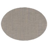 Ovale placemat Maoli zwart/beige kunststof 48 x 35 cm - thumbnail